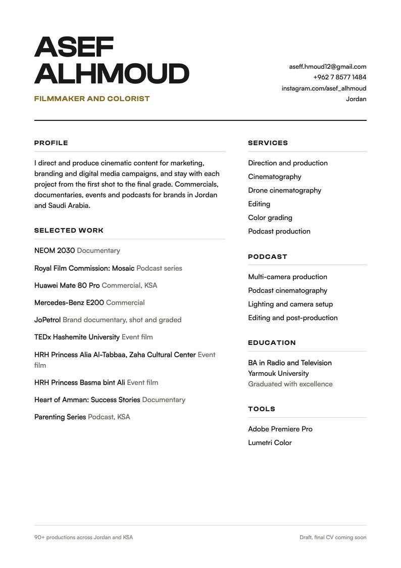 Preview of Asef Alhmoud's CV